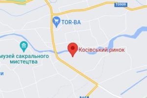 Розташування Косівського базару на карті