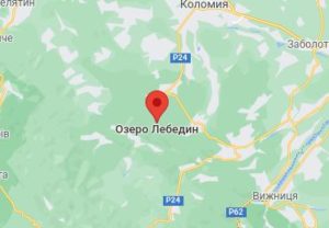 Розташування Озера Лебедин на карті