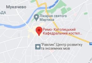 Розташування Кафедрального костелу Святого Мартина на карті