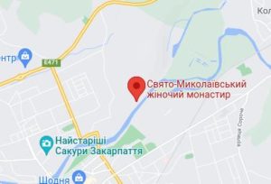 Розташування Свято-Миколаївського жіночого монастиря на карті