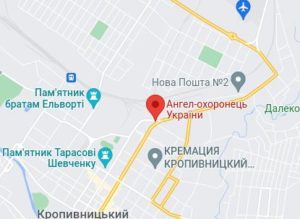 Розташування Ангела-охоронця України на карті