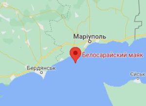 Розташування Білосарайського маяка на карті