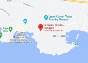 Розташування Великого фонтану Онофріо на карті