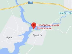 Розташування Преображенського Тригірського чоловічого монастиря на карті