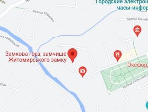 Розташування Замкової гори на карті