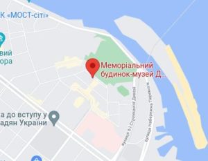 Розташування Меморіального будинку-музею Д. Яворницького на карті