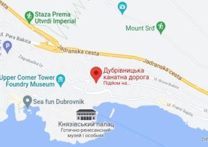 Розташування Канатна дорога в Дубровнику на карті