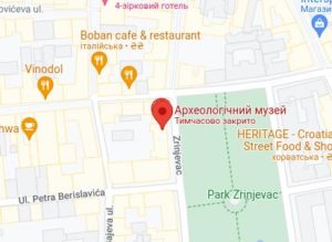 Розташування Загребського археологічного музею на карті