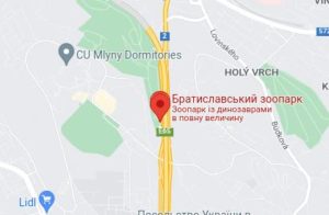 Розташування Братиславського зоопарку на карті