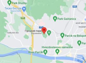 Розташування Гірського парку на карті