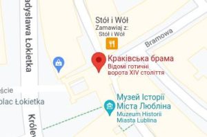 Розташування Краківських воріт на карті