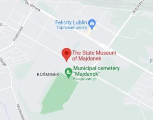 Розташування Майданека на карті