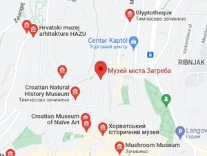 Розташування Міського музею Загреба на карті