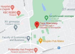 Розташування Парку Максимір на карті