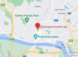 Розташування Саду Грассалковичів на карті