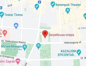 Розташування Загребської опери на карті