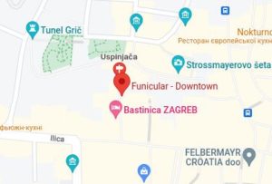 Розташування Загребського фунікулеру на карті