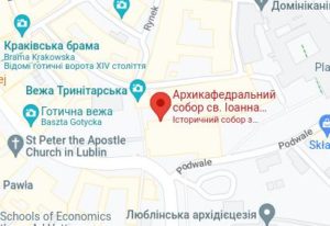 Розташування Архикафедрального собору на карті